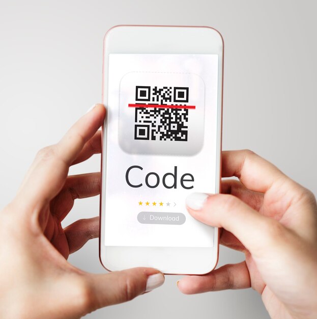 Illustration of QR quick response code application