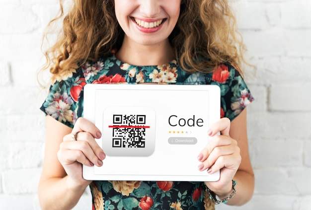 Illustration of QR quick response code application