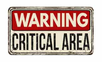 Free photo illustration of a red critical area warning sign on a white