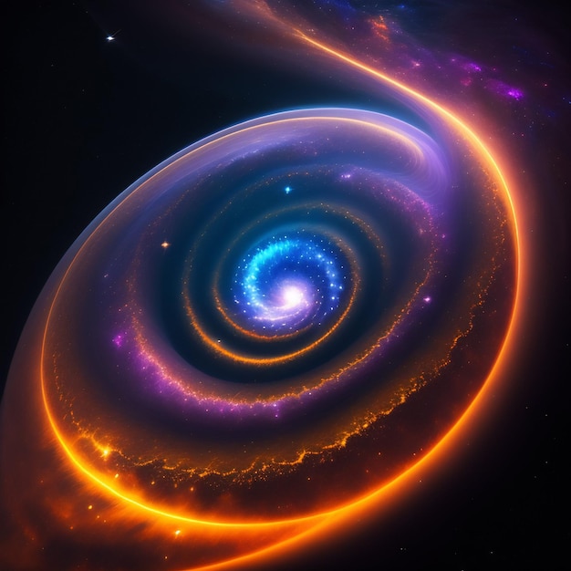 Free photo an illustration of a spiral with a purple center and the words'galaxy'on it