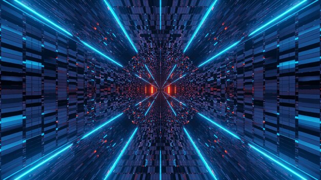illustration with abstract orange and blue light effects