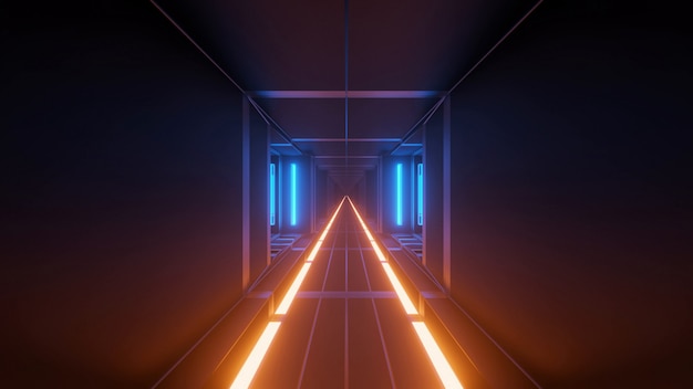 Illustration with cool futuristic sci-fi techno lights