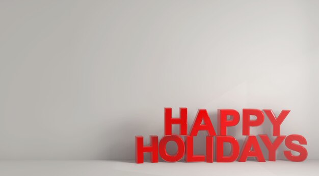 Illustration of the words happy holidays written with bold red letters on a white background