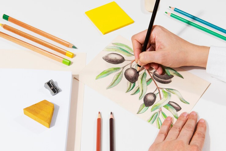 Free Photo illustrator tools arrangement still life