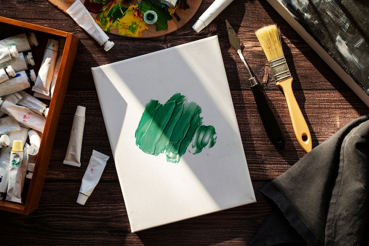Free Photo illustrators tools arrangement still life