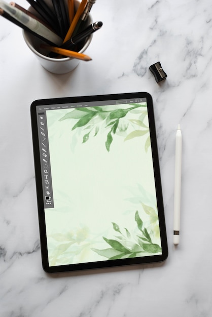 Free Photo illustrators tools arrangement still life