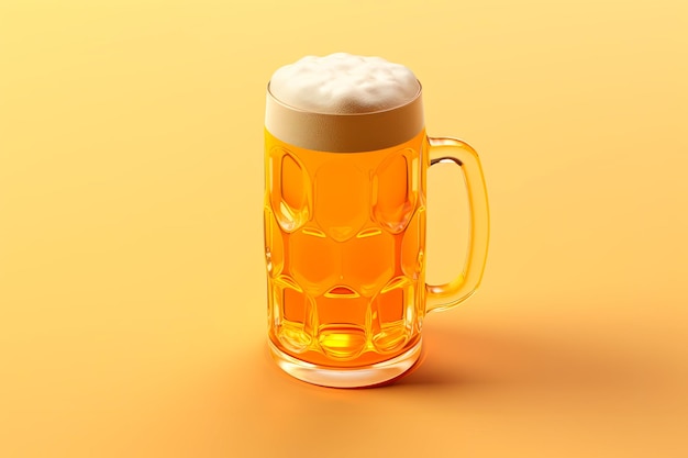 Image of 3D beer mug on light background