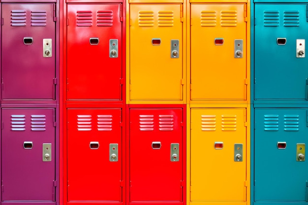 Image of coloured school lockers