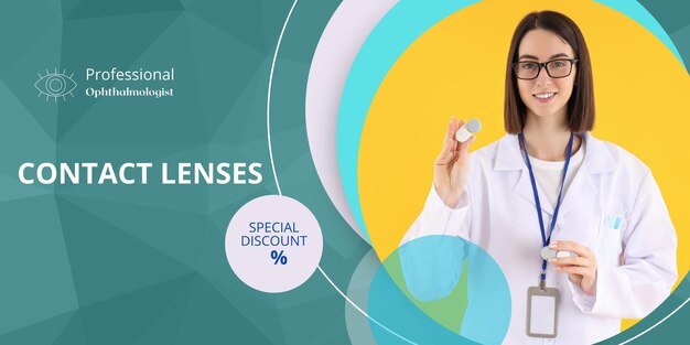 Image for concept of Contact lenses advertising