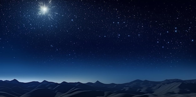 Бесплатное фото Изображение трех мудрецов на звездном ночном пустынном фоне