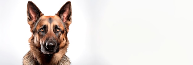 Free photo image of german shepperd on a white background banner