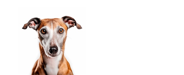 Free photo image of greyhound on white background banner