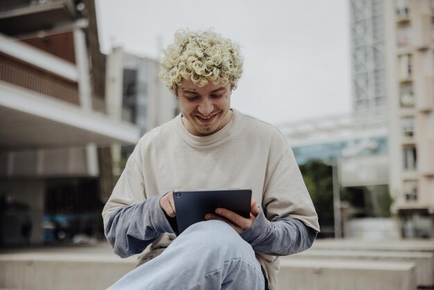 Image of handsome man working