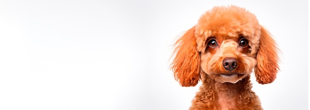 Image of poodle on white background banner