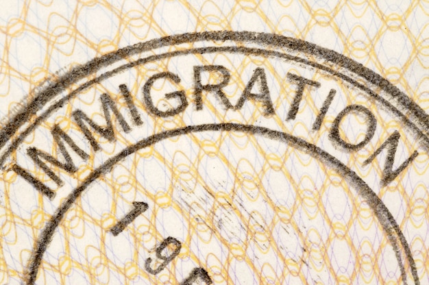 Immigration passport stamp