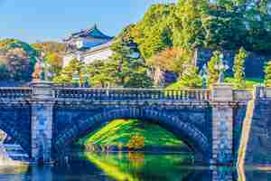 Бесплатное фото Императорский дворец в токио, япония