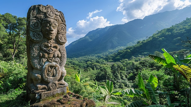 inca and mayan design sculpted in stones