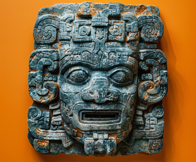 Free Photo inca and mayan design sculpted in stones