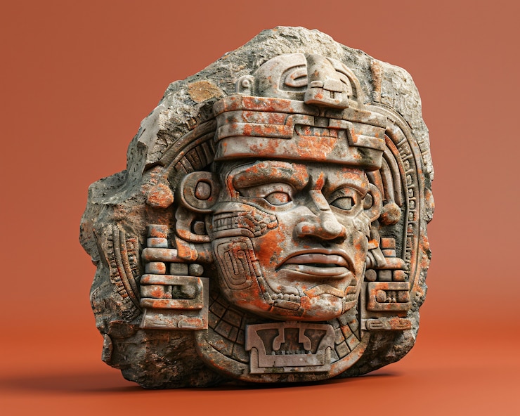 Free Photo inca and mayan design sculpted in stones