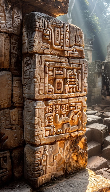 inca and mayan design sculpted in stones