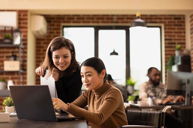 inclusive workplace with wheelchair user