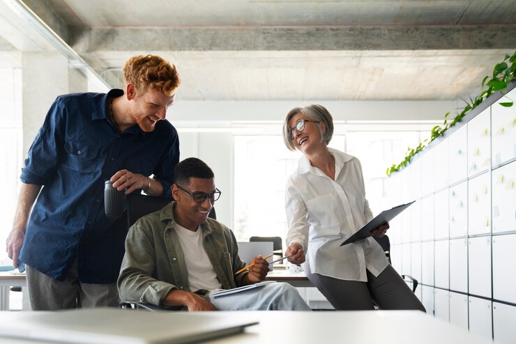 Free Photo inclusive workspace atmosphere at an office job