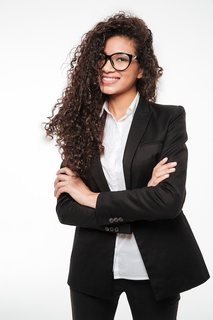 Incredible african business lady wearing glasses