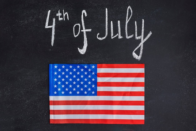 Independence day background on chalkboard