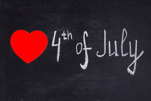Independence day background with chalk and heart
