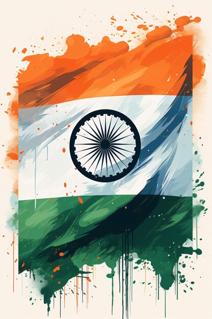 India republic day celebration digital art with flag