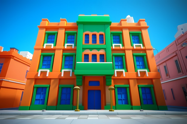 Free photo india republic day celebration with 3d building