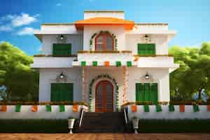 Free photo india republic day celebration with 3d building