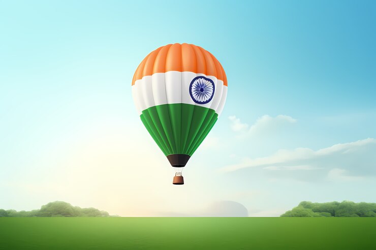 मुफ़्त फोटो 3d हॉट-एयर-बैलून के साथ भारत गणतंत्र दिवस समारोह