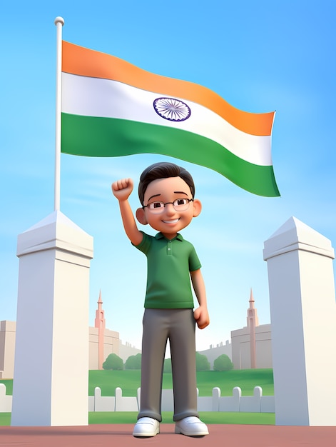 Foto gratuita celebrazione nazionale della giornata della repubblica dell'india in stile 3d