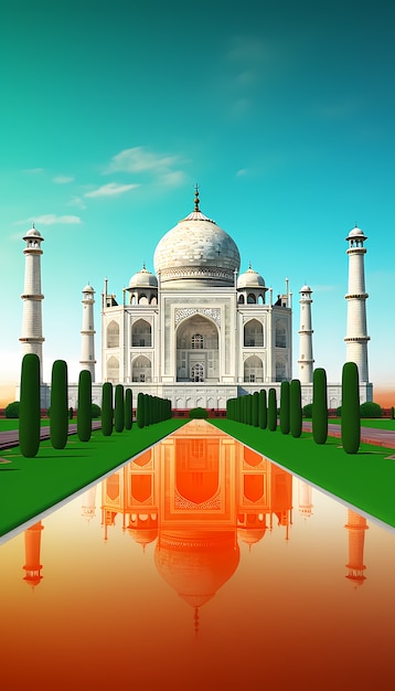 Celebrazione nazionale della Giornata della Repubblica dell'India in stile 3D