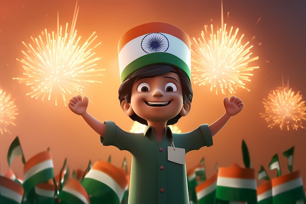 Foto gratuita celebrazione nazionale della giornata della repubblica dell'india in stile 3d