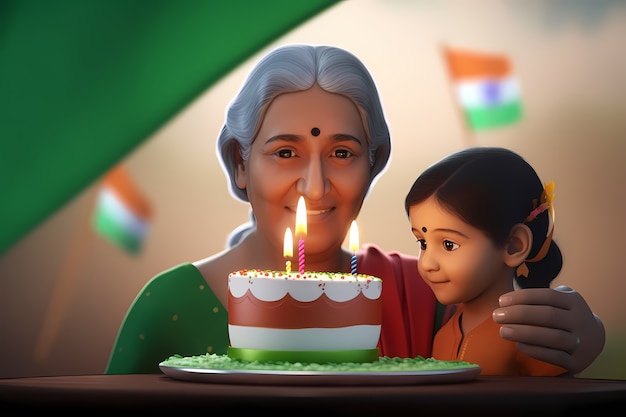 Free photo india republic day national celebration in 3d style