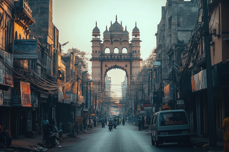 Free Photo indian city buildings scene