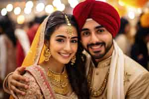 Free photo indian couple celebrating propose day by being romantic with each other