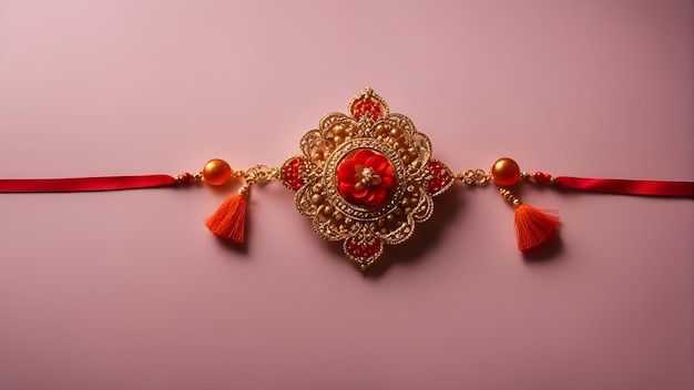 Индийский фестиваль Душера, показывающий золотую поздравительную открытку Душера, рисовые пельмени и кумкум на розовом фоне