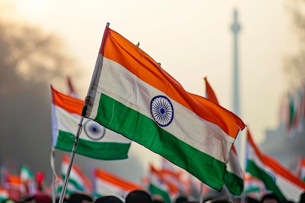 indian flags on indian republic day