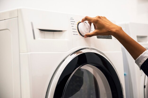 Indian woman doing a laundry