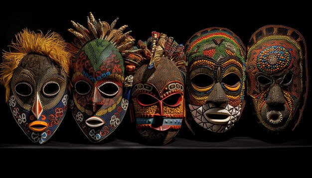 Indigenous cultures celebrate tradition with ornate masks generated by AI