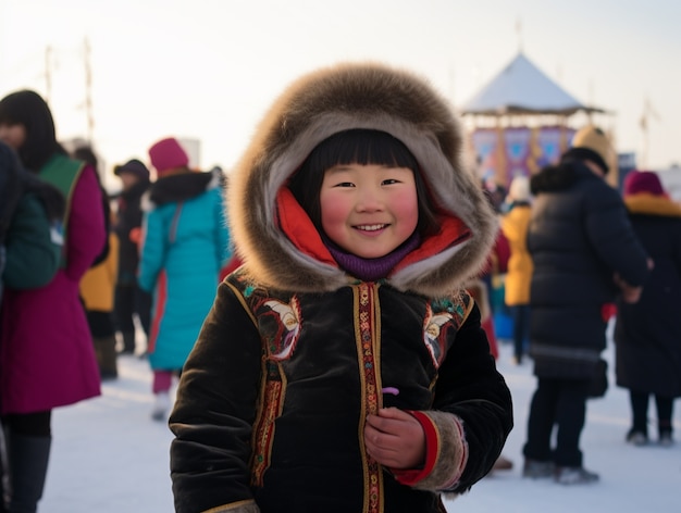 Free photo indigenous person celebrating new year's eve