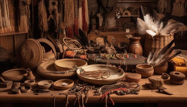 Гончарная мастерская коренных народов создает деревенские глиняные чаши, созданные искусственным интеллектом