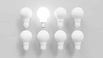 Free photo individuality concept among light bulb