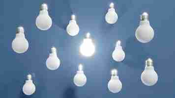 Free photo individuality concept among light bulb