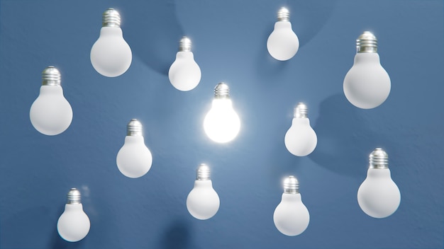 individuality concept among light bulb