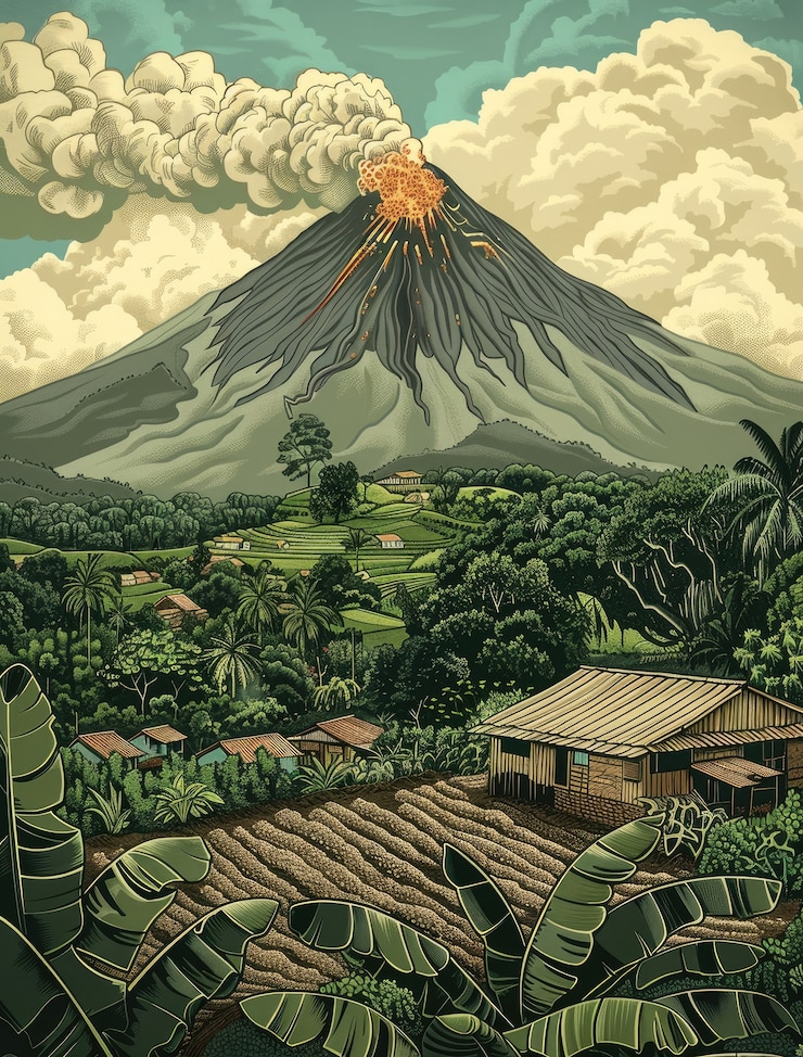 Free Photo indonesia landscape in digital art
