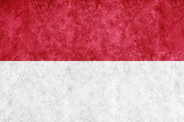 Free photo indonesia metallic flag, textured flag, grunge flag